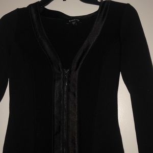 Black dress with satin zipper